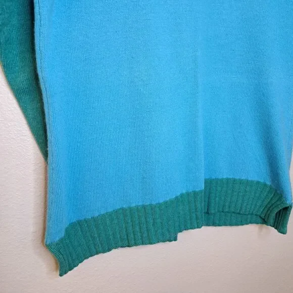 Sundance Women Sweater Cashmere And Wool Blend Size L Two Tone With Pockets - Picture 10 of 11